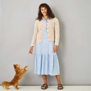 Cardigan med rombehulmnster