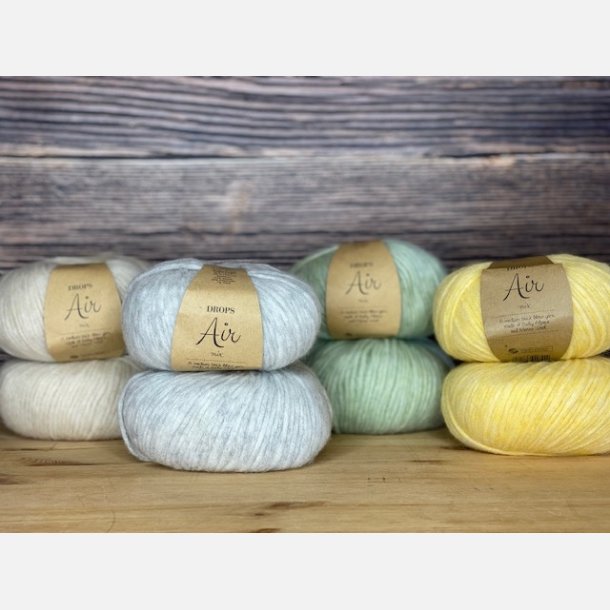 Strikkekit til Sophie Shawl - Drops Air Lemonade