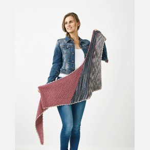 ByPermin gratis opskrift - Retstrikket sjal med hklet kant