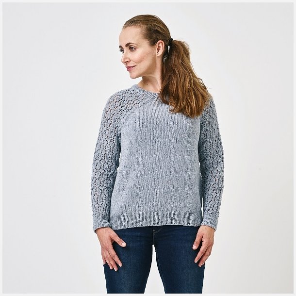 Sweater med mnsterede rmer